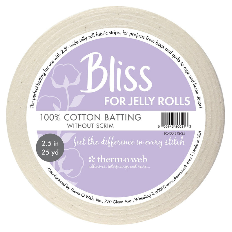 Therm O Web Bliss 100% Cotton for Jelly Rolls 2-1/2in x 25yd