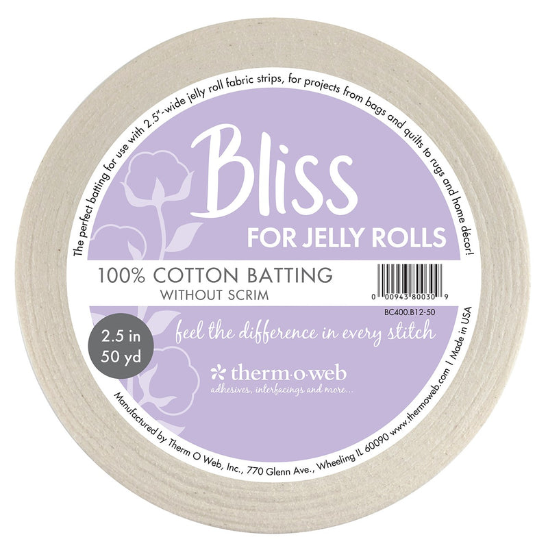 Therm O Web Bliss 100% Cotton for Jelly Rolls 2-1/2in x 50yd