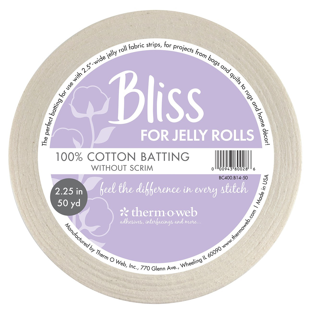 Therm O Web Bliss 100% Cotton for Jelly Rolls 2-1/4in x 50yd
