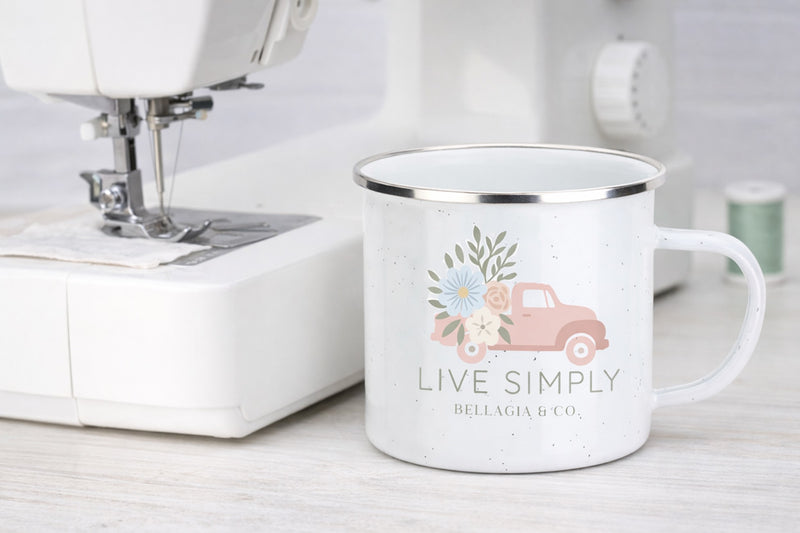 Live Simply Tin Enamel Mug