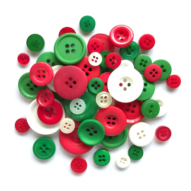 Button Candy Bag Traditional Christmas 5oz Assorted Sizes
