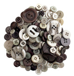 Smokey Greys Buttons in Mason Jar