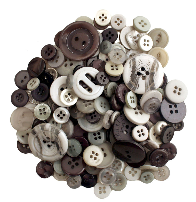 Smokey Greys Buttons in Mason Jar