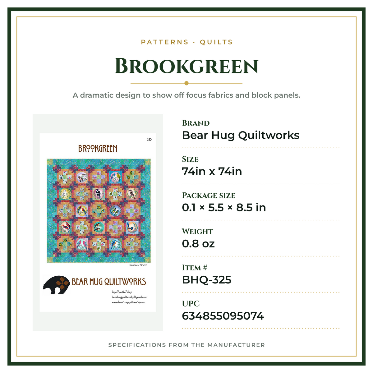 Product Specifications – Brookgreen
