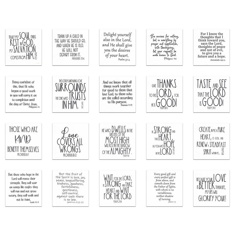 20 Precut Bible Verse Quilt Squares 3-1/2in