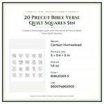 Product Specifications – 20 Precut Bible Verse Quilt Squares 5in