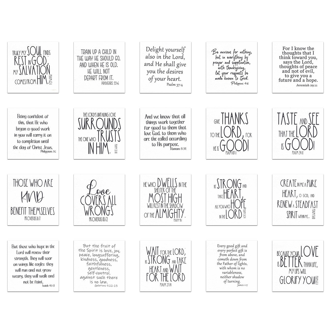20 Precut Bible Verse Quilt Squares 5in