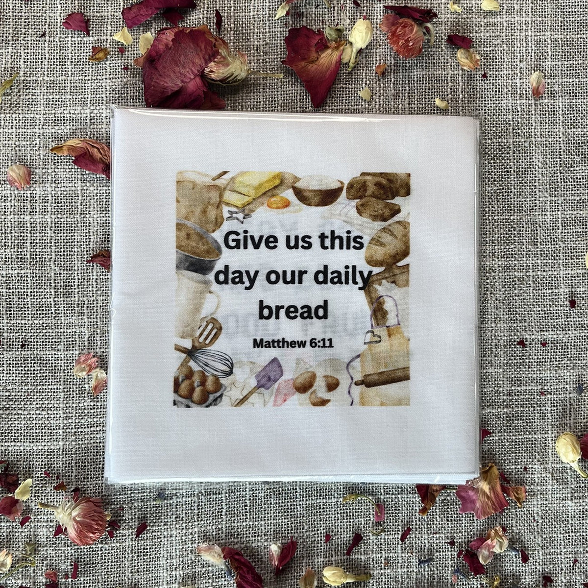 20 Precut Food-themed Bible Verse Quilt Squares 5in