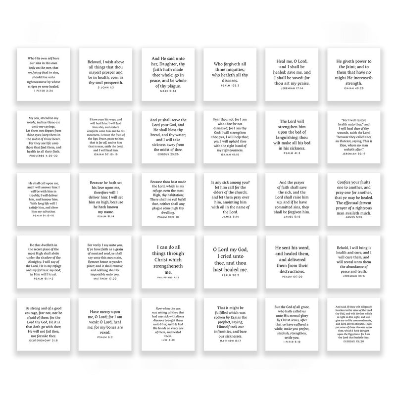 30 Precut Healing-themed Bible Verse Quilt Squares 3-1/2in