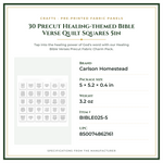 Product Specifications – 30 Precut Healing-themed Bible Verse Quilt Squares 5in