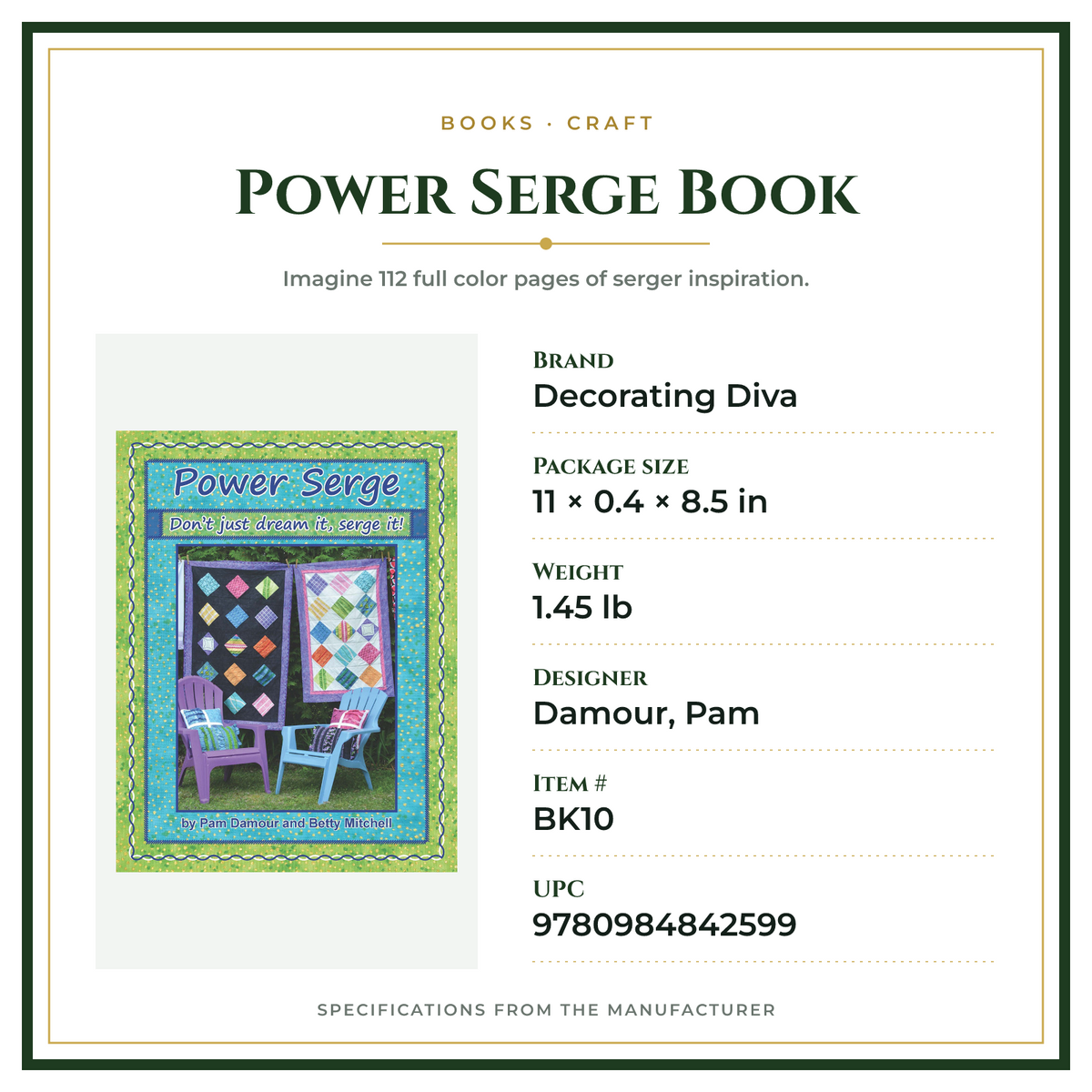 Product Specifications – Power Serge Book