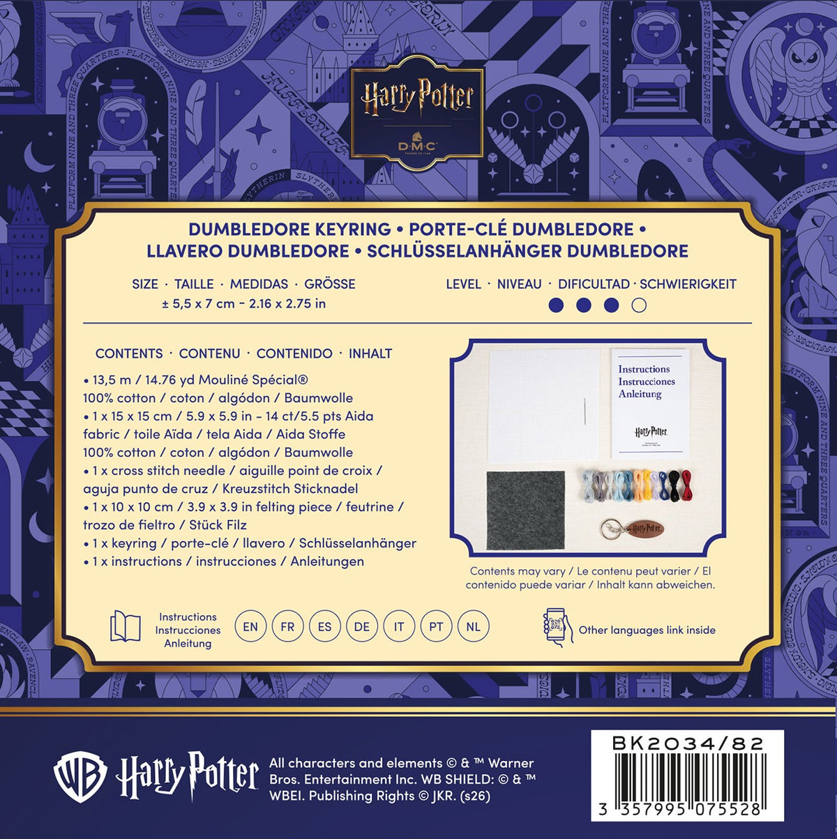 HP Cross-Stitch Dumbledore Key Ring Kit
