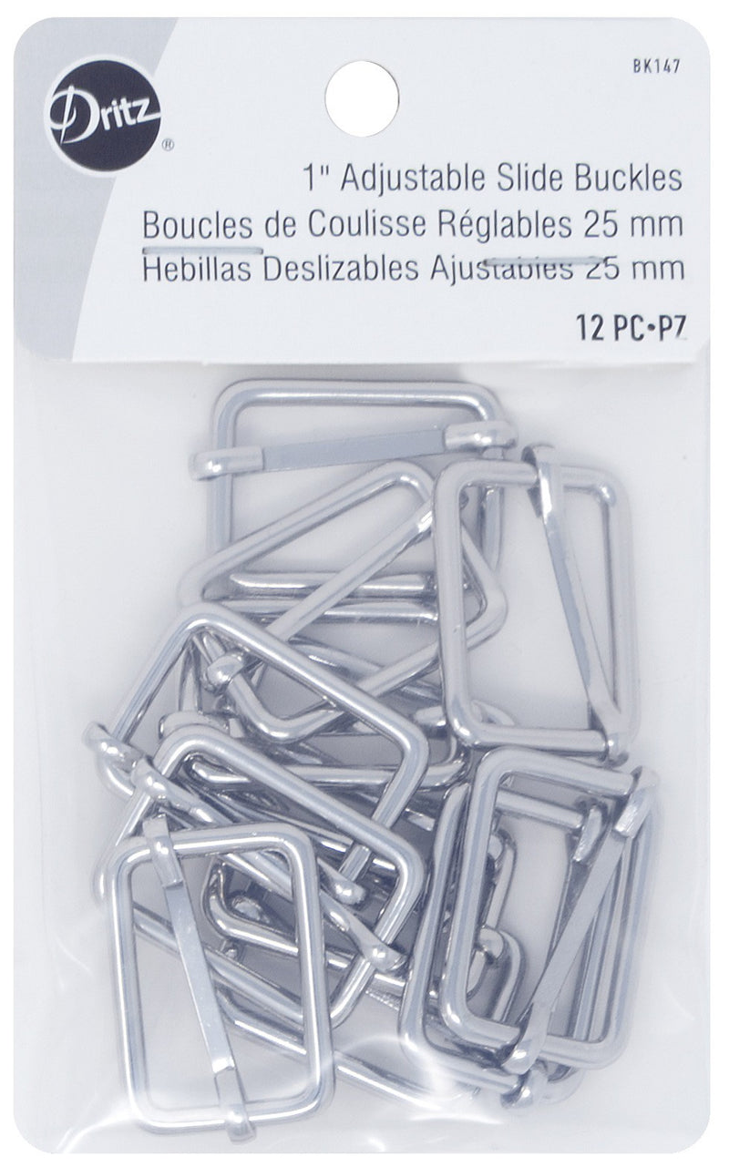 Slide Adjuster Buckles 1in Nickel
