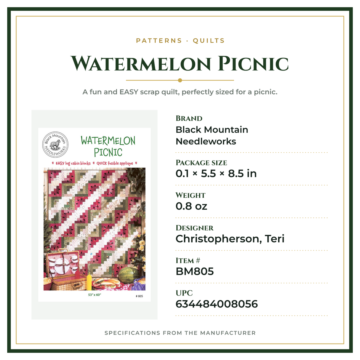 Product Specifications – Watermelon Picnic
