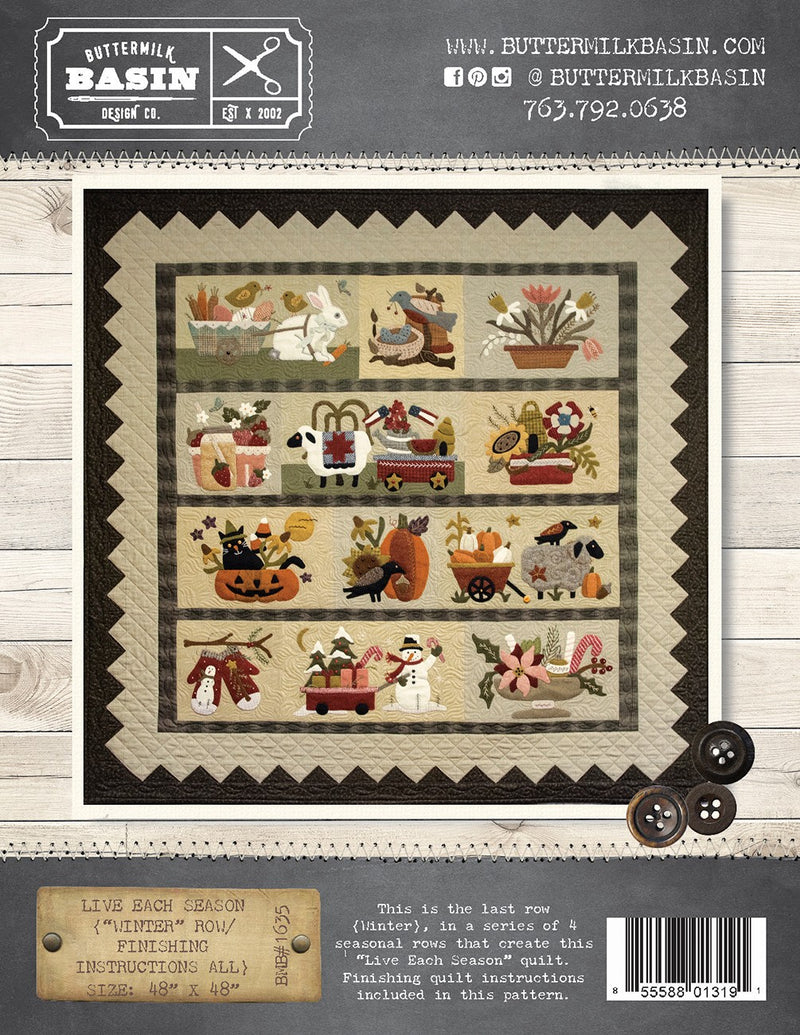 Live Each Season Winter and Finishing Instructions