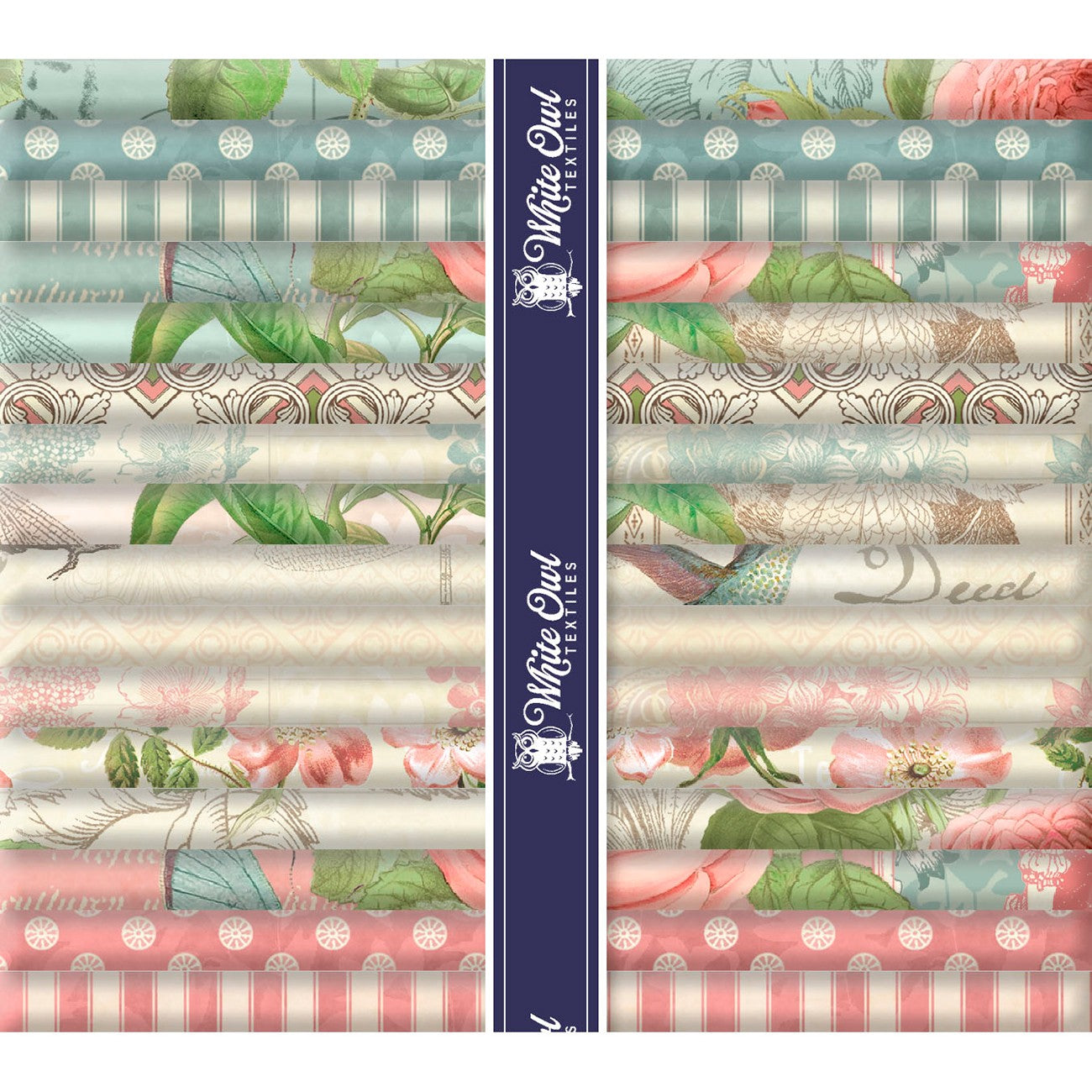 Fat Quarters, Botanical Tea, 16pcs, 1 Piece of Each Print