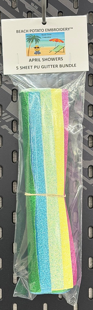 April Showers Glitter Sheet Bundle 5pk