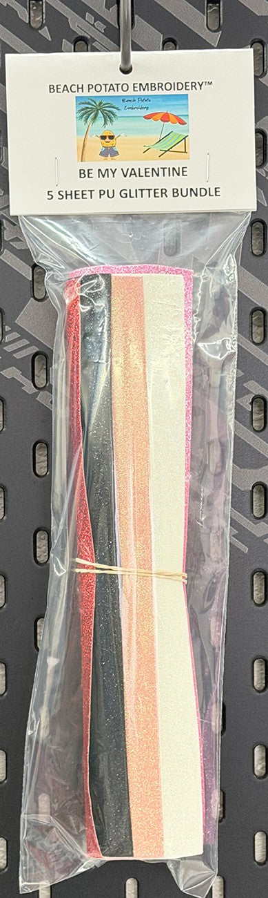 Be My Valentine Glitter Sheet Bundle 5pk