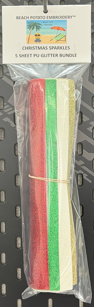 Christmas Sparkles Glitter Sheet Bundle 5pk