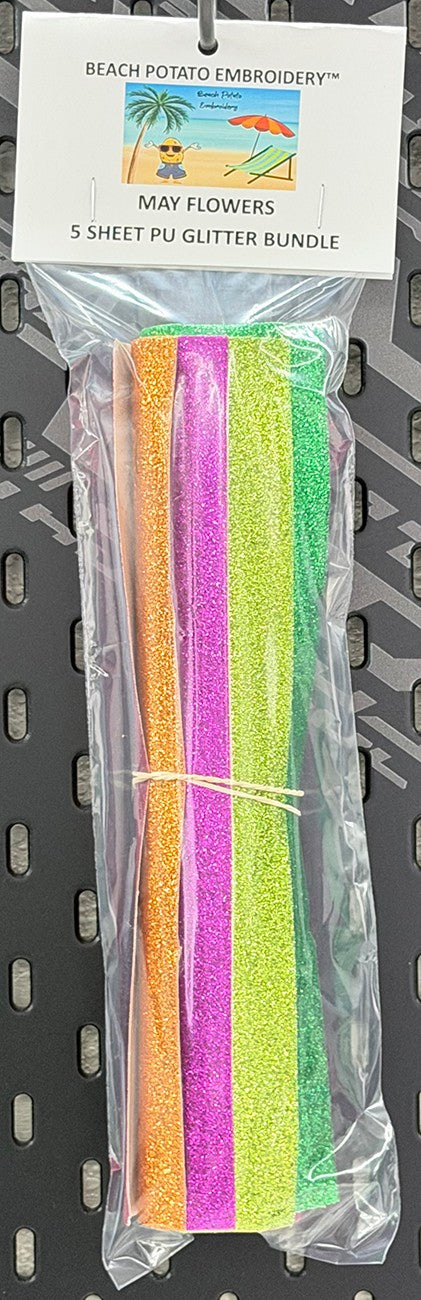 May Flowers Glitter Sheet Bundle 5pk