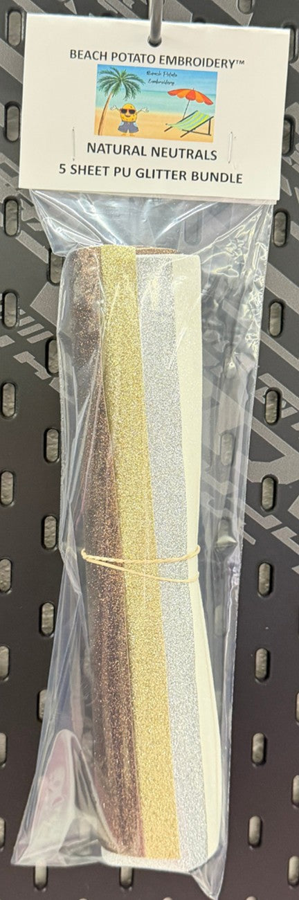 Natural Neutrals Glitter Sheet Bundle 5pk