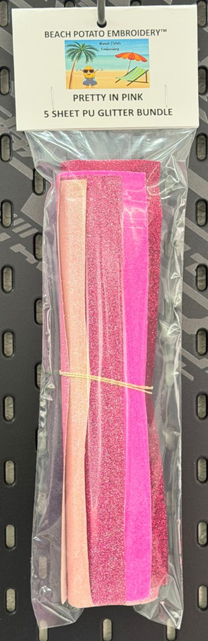 Pretty In Pink Glitter Sheet Bundle 5pk