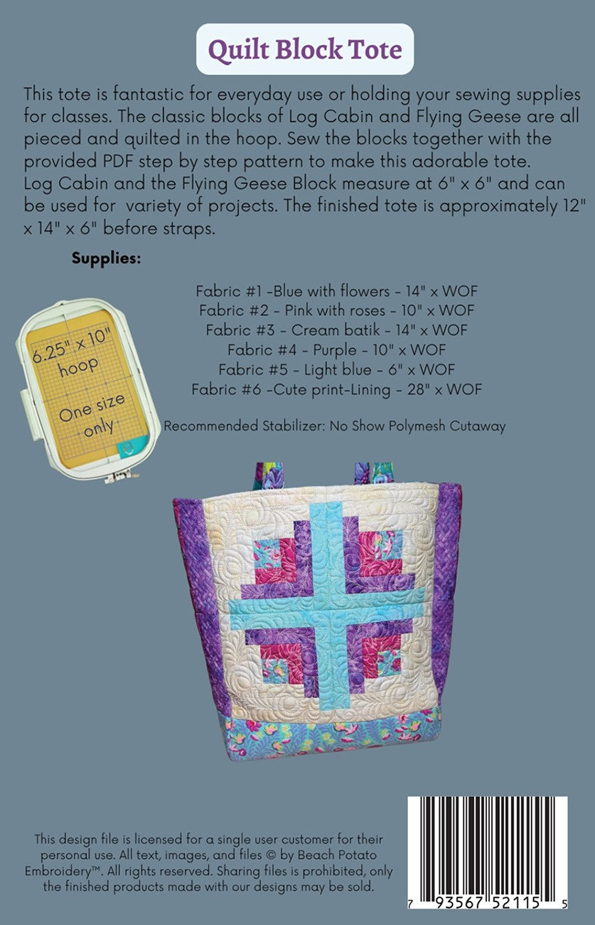 Quilt Block Tote