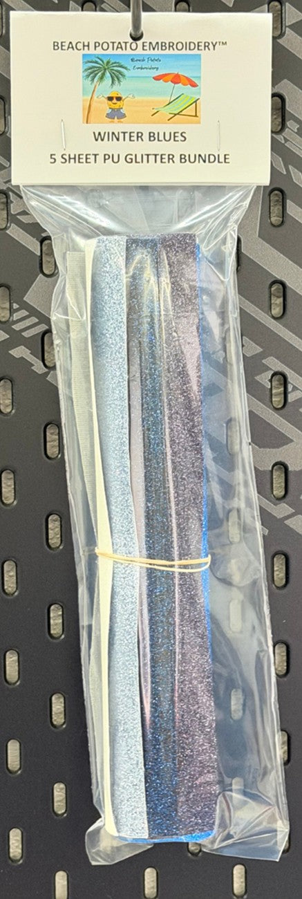 Winter Blues Glitter Sheet Bundle 5pk