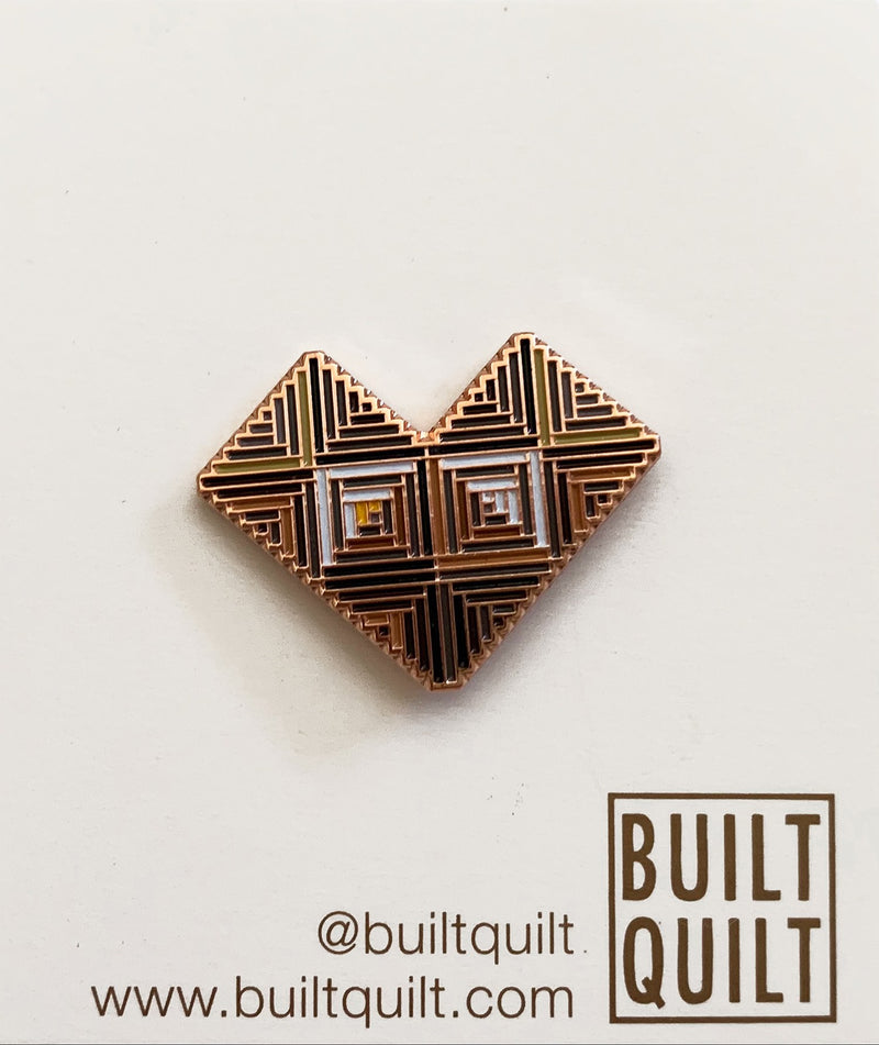 Log Cabin Heart Enamel Pin