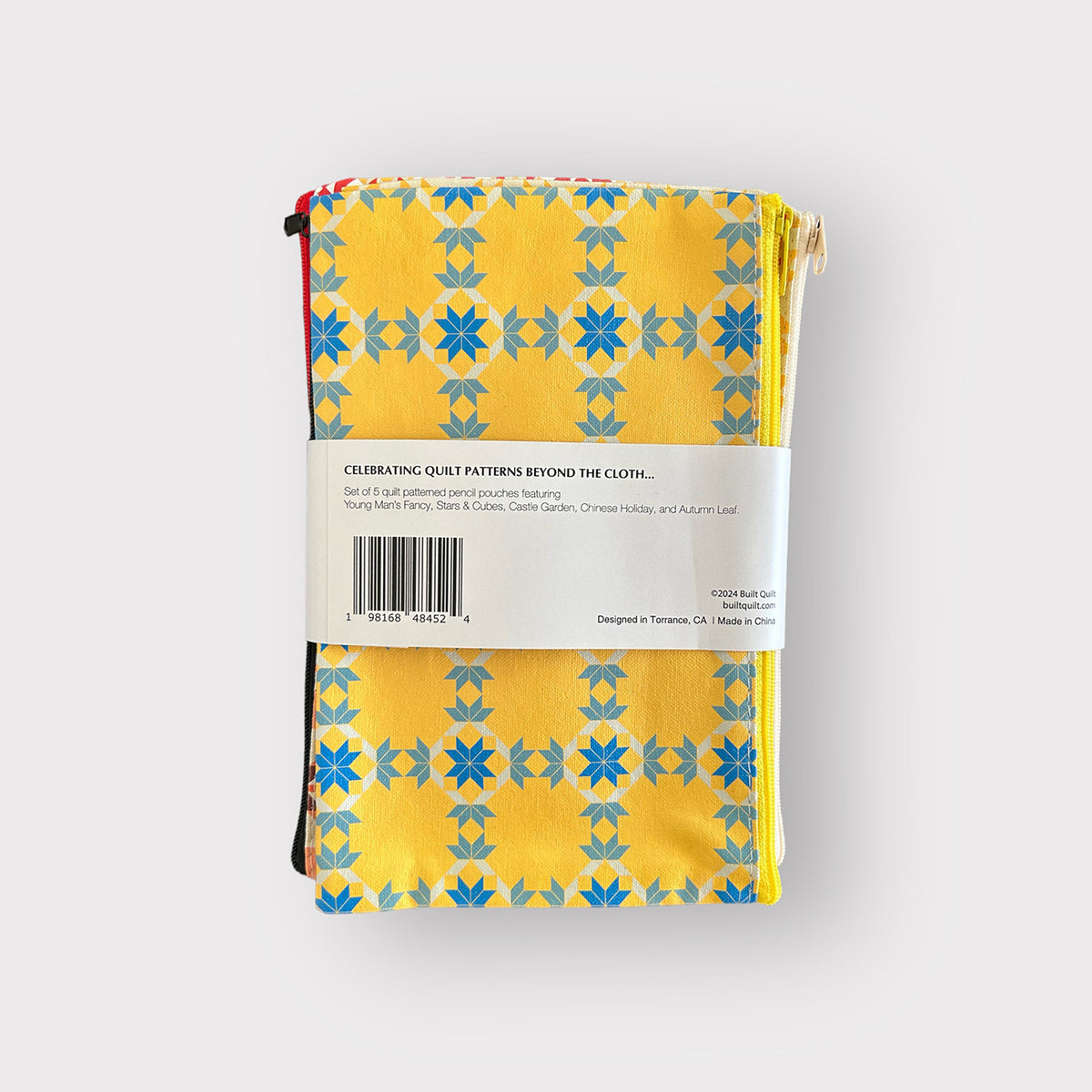 Classic Quilts Pencil Pouches Set of 5