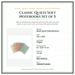 Product Specifications – Classic Quilts Soft Notebooks Set of 5