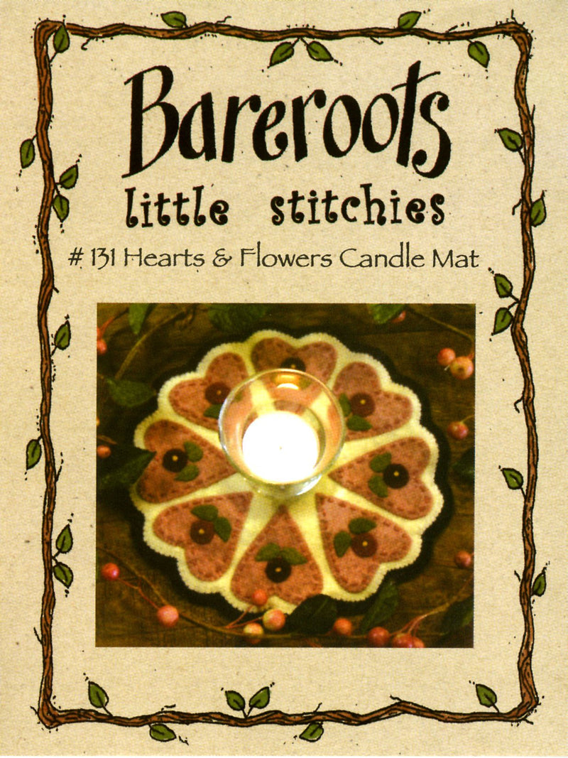 Little Stitchies - Hearts & Flowers Candle Mat