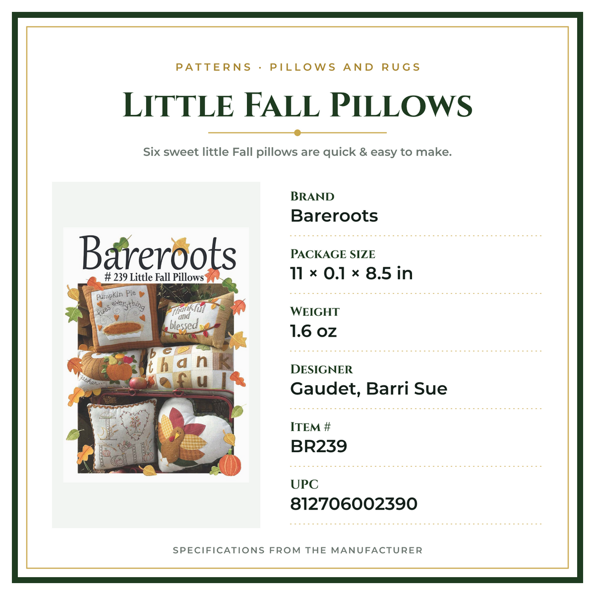 Product Specifications – Little Fall Pillows