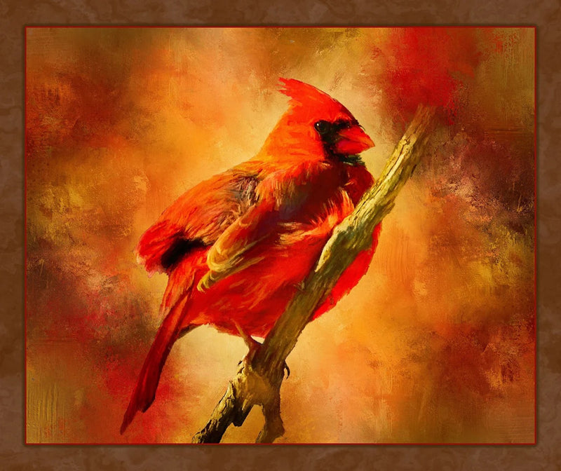 Red and Gold Cardinal 23x18.25in Panel