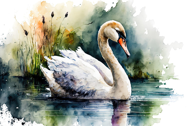 Abstract Swan 24x16in Panel