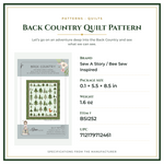 Product Specifications – Back Country Quilt Pattern