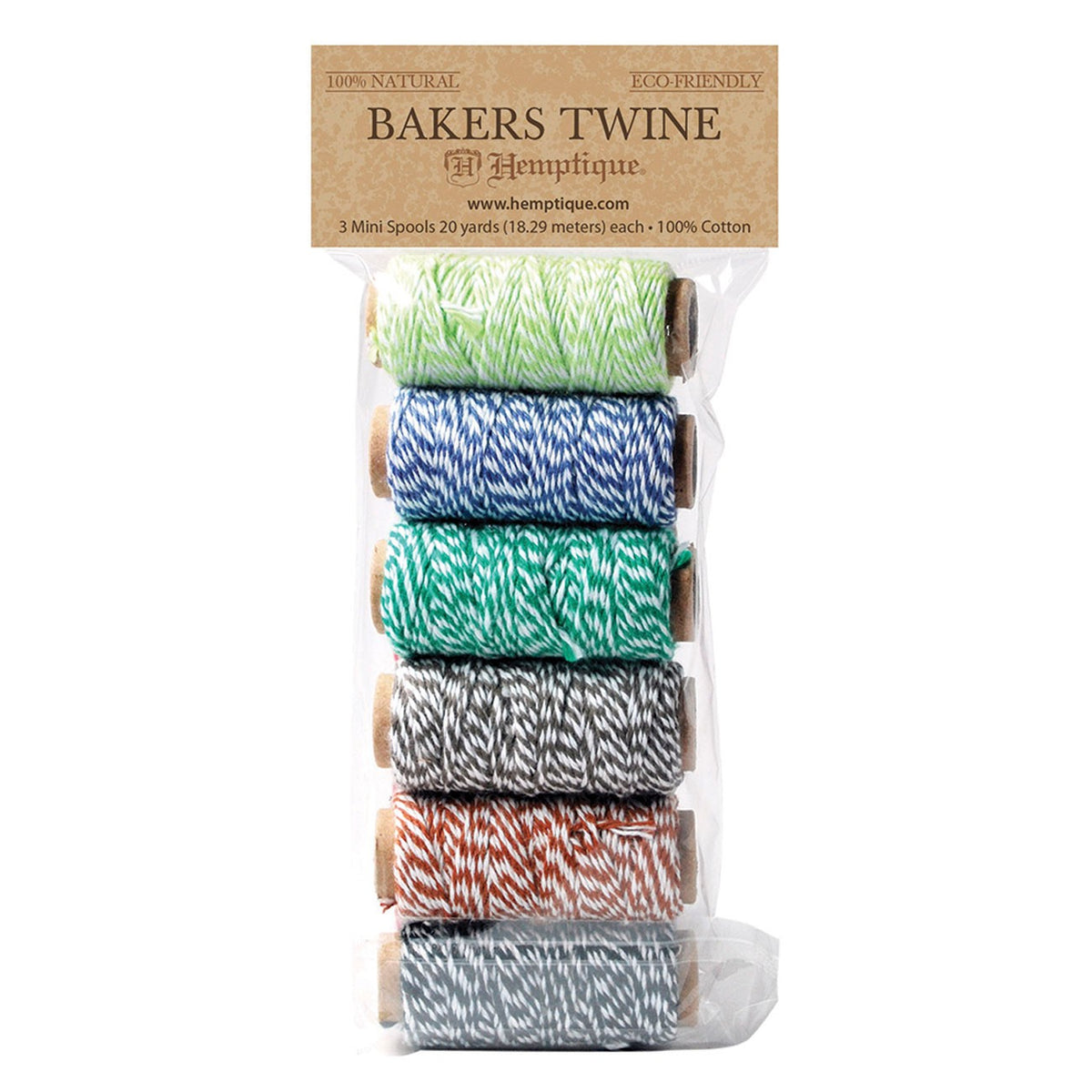 Cotton Bakers Twine 2ply 6 Spool Set Garden Party