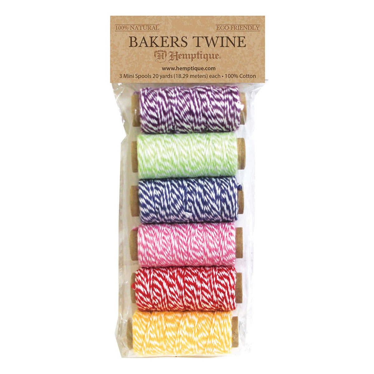 Cotton Bakers Twine 2ply 6 Spool Set Rainbow
