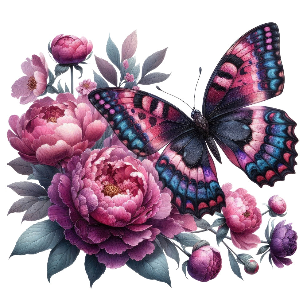 Butterflies and Flowers Fabric Panel 1