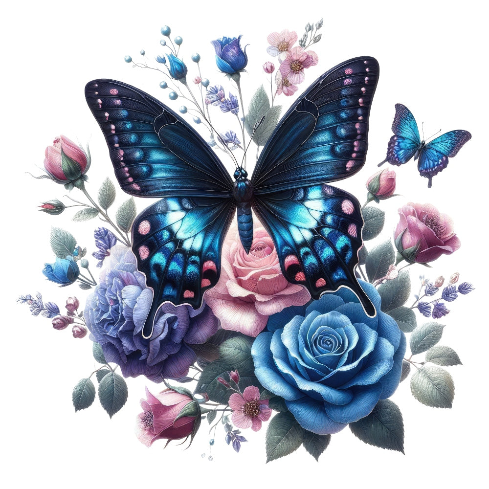 Butterflies and Flowers Fabric Panel 11