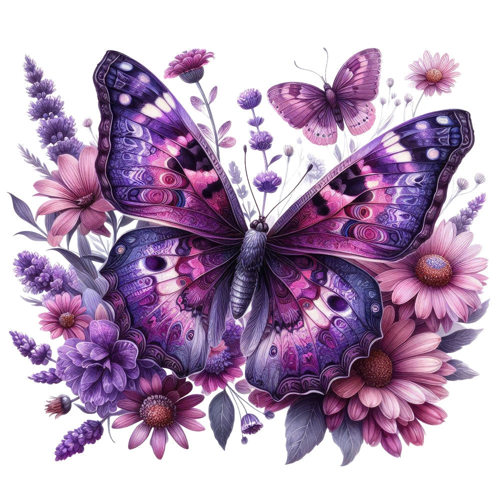 Butterflies and Flowers Fabric Panel 13