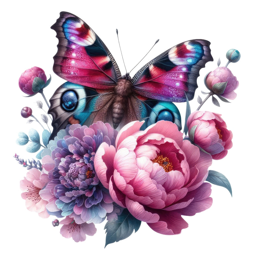Butterflies and Flowers Fabric Panel 14