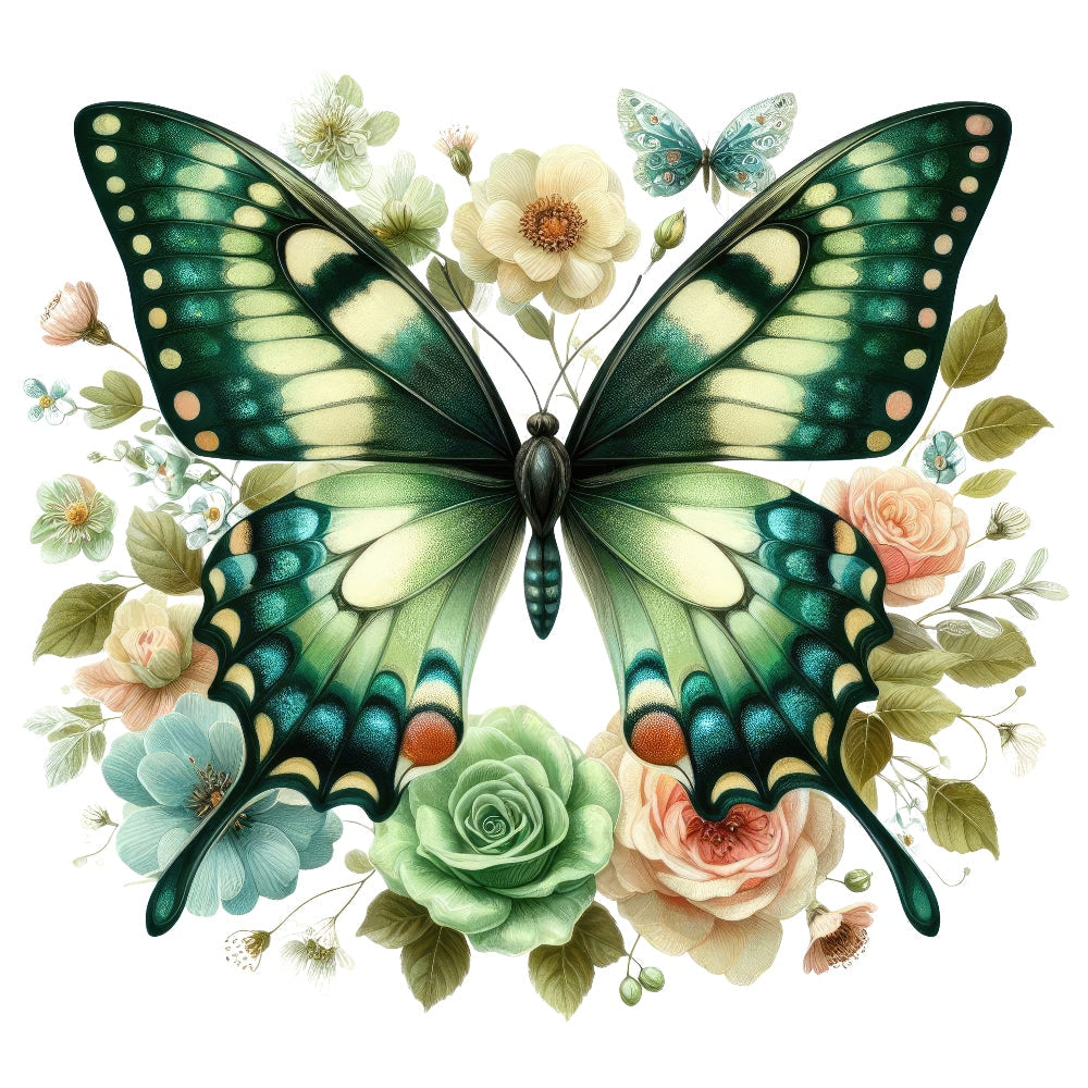 Butterflies and Flowers Fabric Panel 17