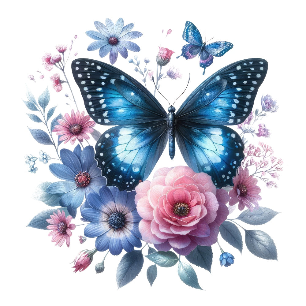 Butterflies and Flowers Fabric Panel 18