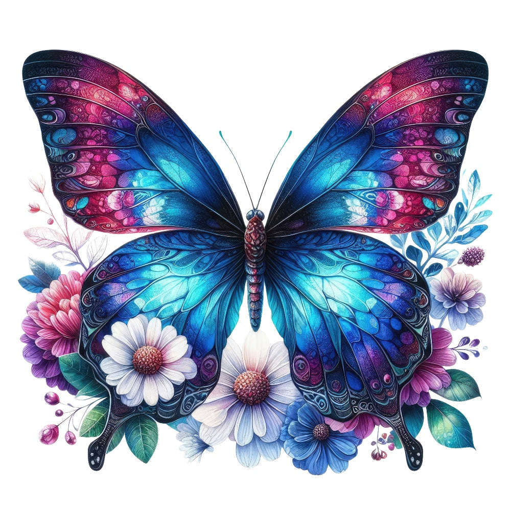 Butterflies and Flowers Fabric Panel 19