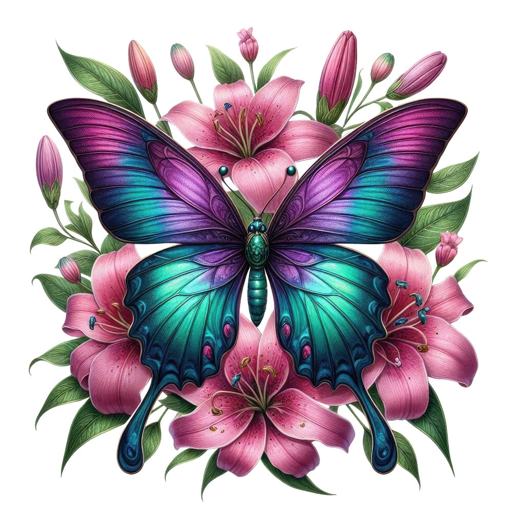 Butterflies and Flowers Fabric Panel 20