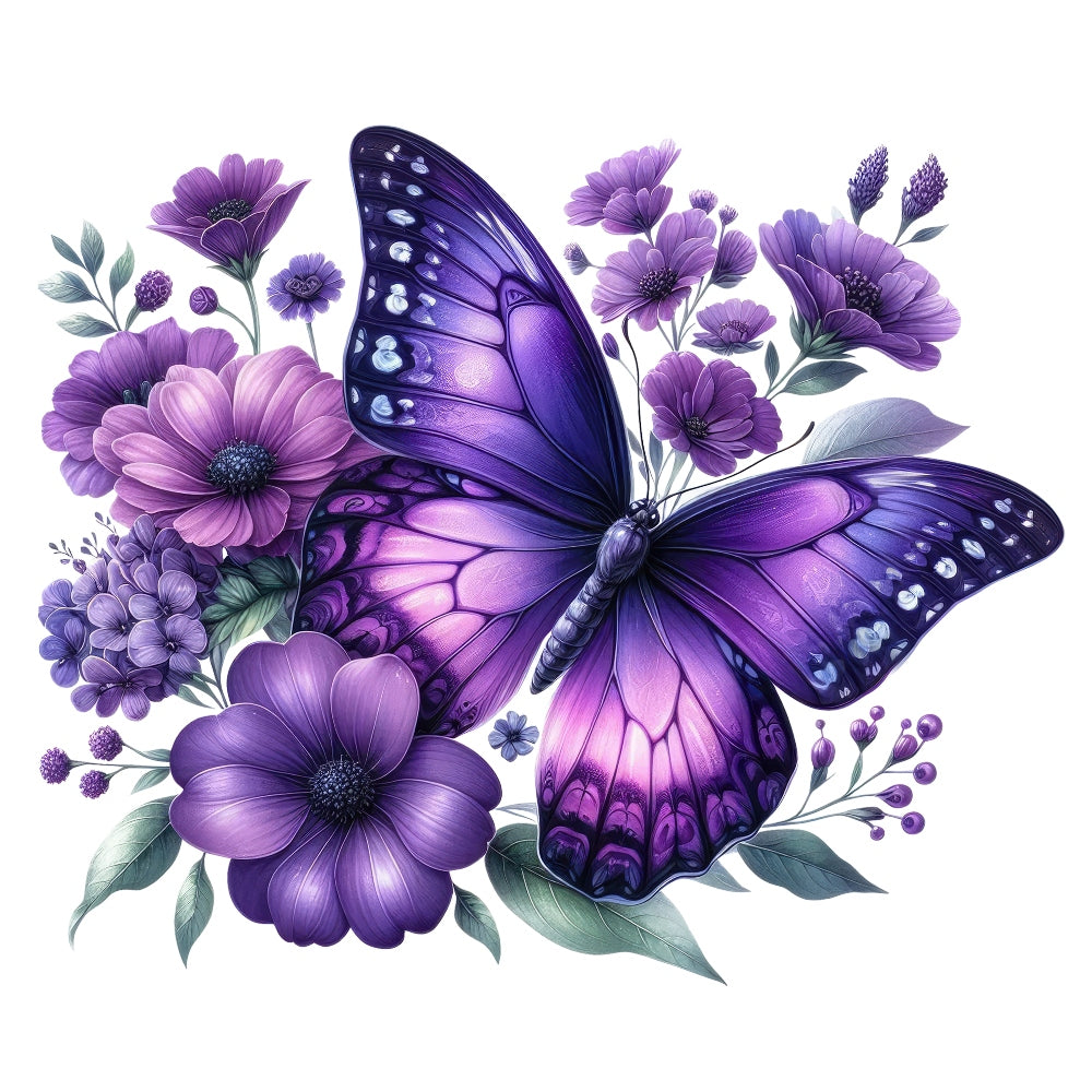 Butterflies and Flowers Fabric Panel 3