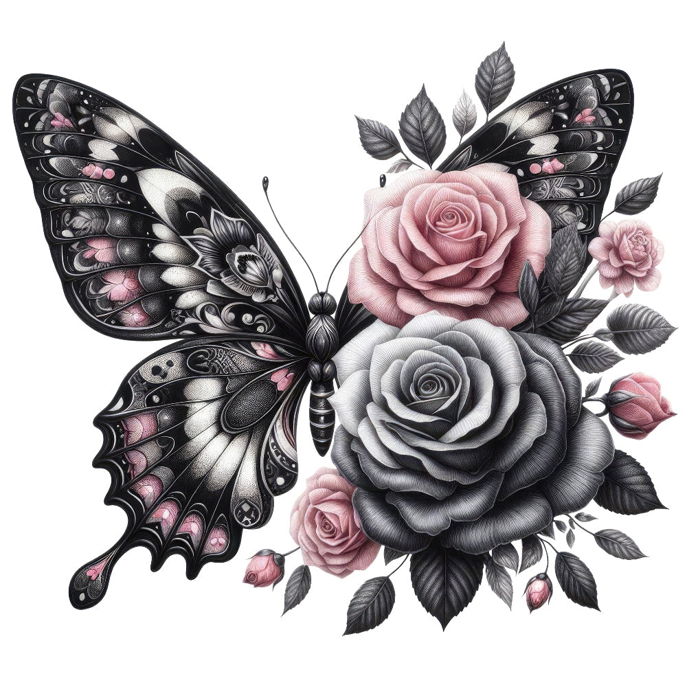 Butterflies and Flowers Fabric Panel 4