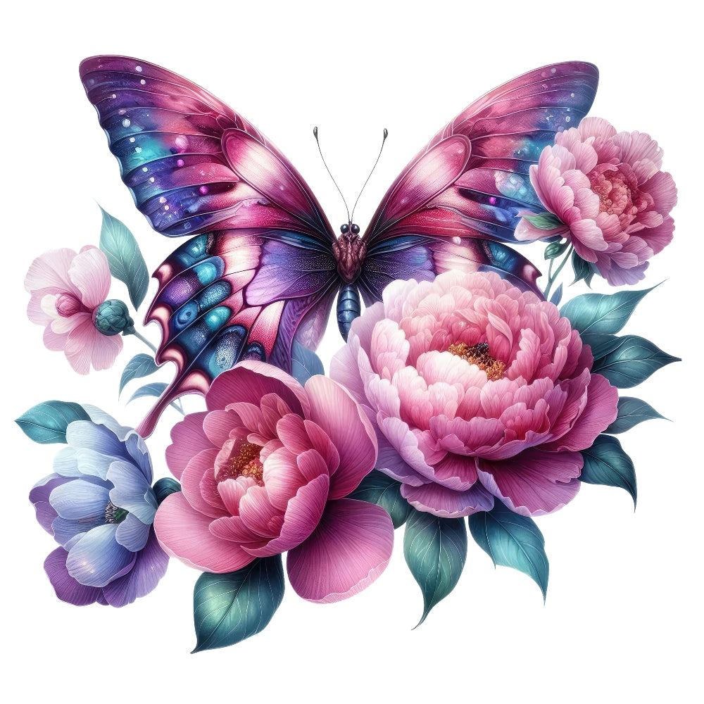 Butterflies and Flowers Fabric Panel 7