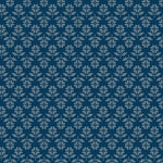 Flowers Oxford Blue fabric swatch